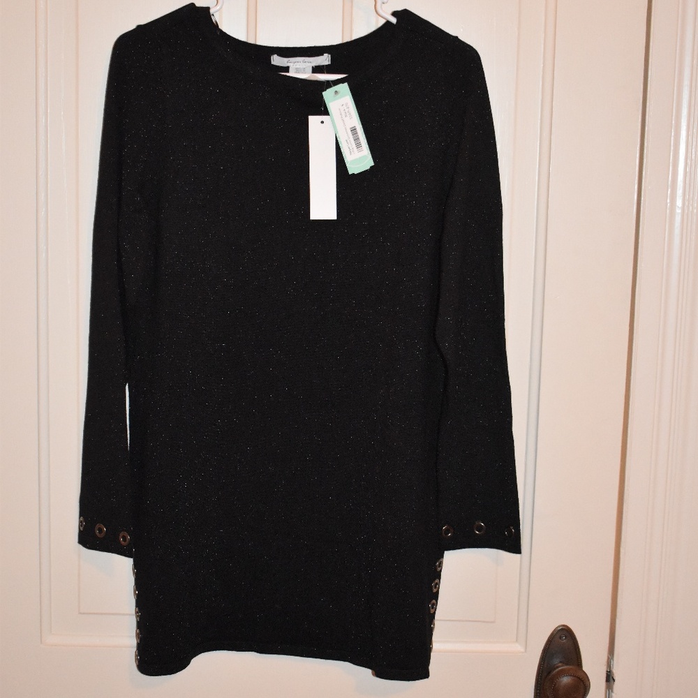 Linzy Lurex Grommett Detail Pullover